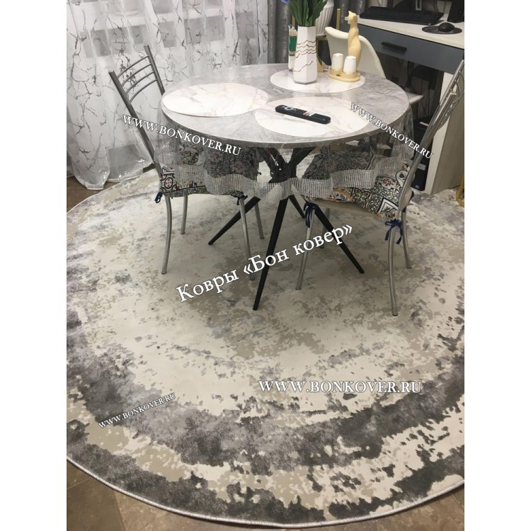 Ковер в гостиную дизайн 08 Серый Круг