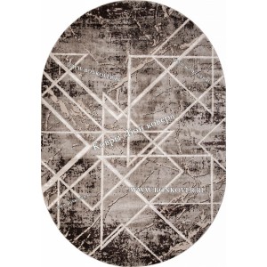 Абстрактный ковер дизайн 90 Коричневый Овал